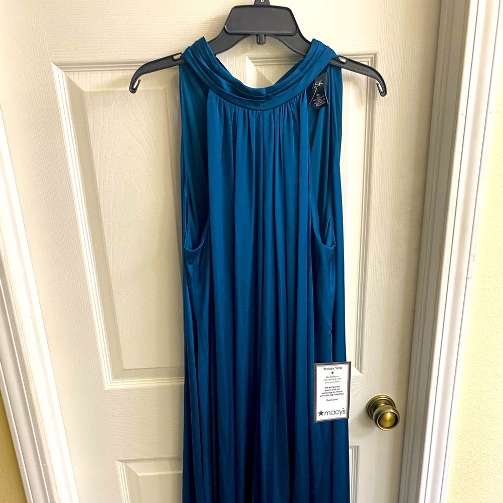 MSK Coral Blue Long Romper Size XL - NWT Chic & Effortless